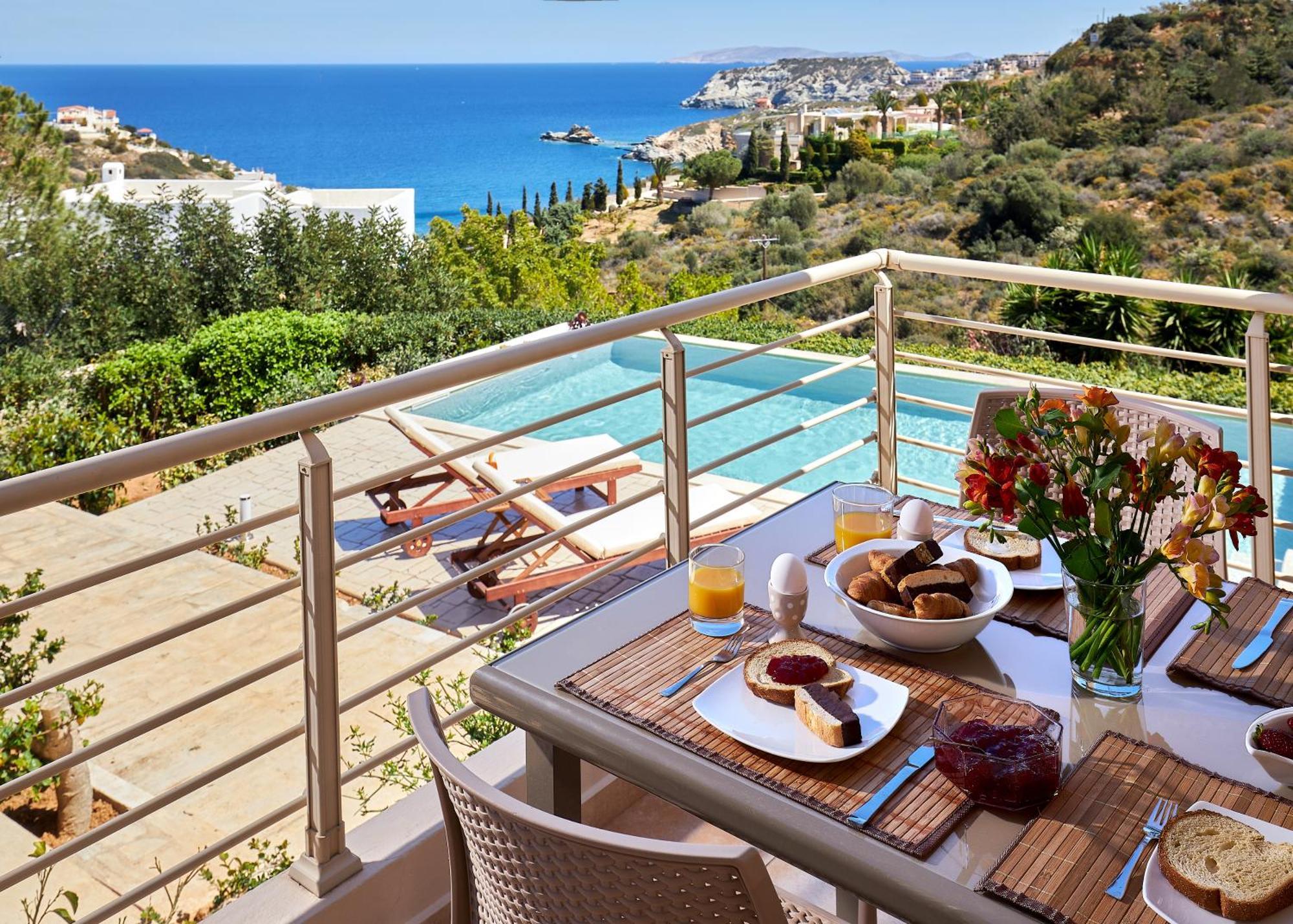 Spacious Villa With Private Eco-Pool And Panoramic Sea View Agia Pelagia Exteriér fotografie